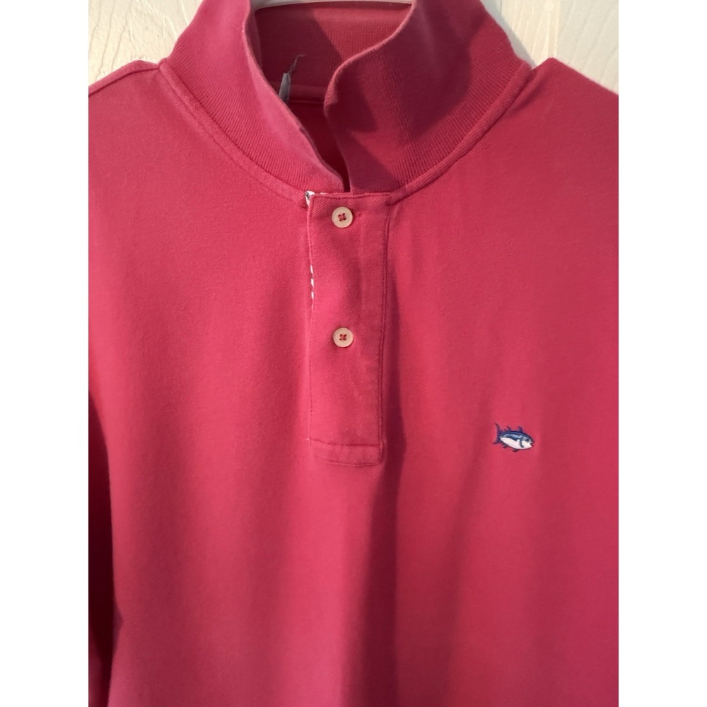 Southern Tide Men's Polo Size Medium Hot Pink Short Sleeve Soft Casual Shirt